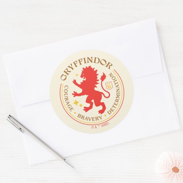 GRYFFINDOR™_Red_Lion_House_Pride_Badge_Classic_Round_Sticker_3 GRYFFINDOR™ Red Lion House Pride Badge Classic Round Sticker
