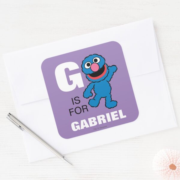 G_is_for_Grover___Add_Your_Name_Square_Sticker_3 G Is For Grover Add Your Name Square Sticker