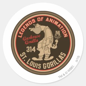 Gashouse Gorillas Logo Feat. Pitcher Classic Round Sticker