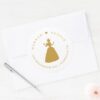 Gold_Cinderella_Fairy_Tale_Wedding_Classic_Round_Sticker_4 Gold Cinderella Fairy Tale Wedding Classic Round Sticker
