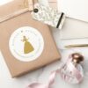 Gold_Cinderella_Fairy_Tale_Wedding_Classic_Round_Sticker_6 Gold Cinderella Fairy Tale Wedding Classic Round Sticker