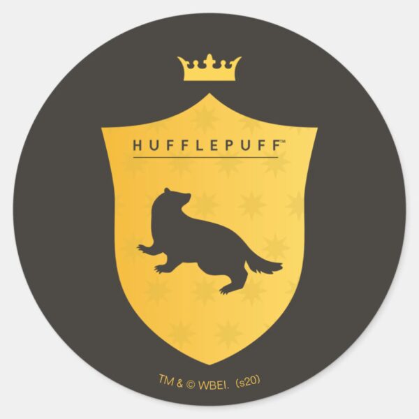 Gold_HUFFLEPUFF™_Crowned_Crest_Classic_Round_Sticker_1 Gold HUFFLEPUFF™ Crowned Crest Classic Round Sticker
