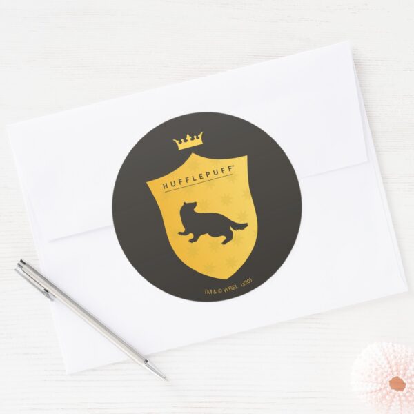 Gold_HUFFLEPUFF™_Crowned_Crest_Classic_Round_Sticker_3 Gold HUFFLEPUFF™ Crowned Crest Classic Round Sticker