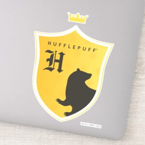Gold_HUFFLEPUFF™_Outlined_Crowned_Crest_Sticker_1 Gold HUFFLEPUFF™ Outlined Crowned Crest Sticker