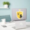 Gold_HUFFLEPUFF™_Outlined_Crowned_Crest_Sticker_3 Gold HUFFLEPUFF™ Outlined Crowned Crest Sticker