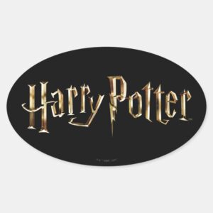 Gold Harry Potter Logo Oval Sticker