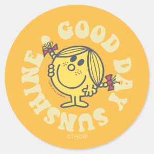 Good_Day_Little_Miss_Sunshine_Classic_Round_Sticker_1 Good Day Little Miss Sunshine Classic Round Sticker
