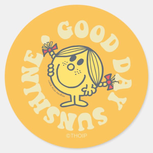 Good_Day_Little_Miss_Sunshine_Classic_Round_Sticker_1 Good Day Little Miss Sunshine Classic Round Sticker