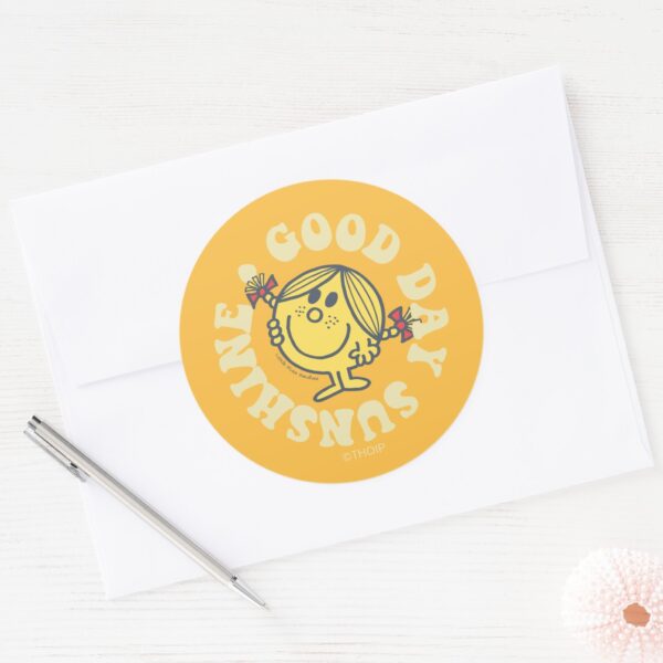 Good_Day_Little_Miss_Sunshine_Classic_Round_Sticker_3 Good Day Little Miss Sunshine Classic Round Sticker