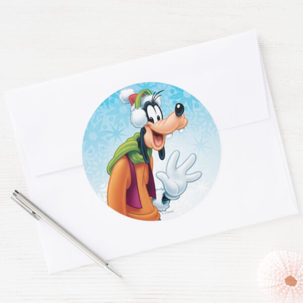 Goofy_Waving_Classic_Round_Sticker_3 Goofy Waving Classic Round Sticker