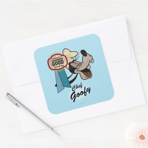 Goofy___Chef_Square_Sticker_3 Goofy Chef Square Sticker