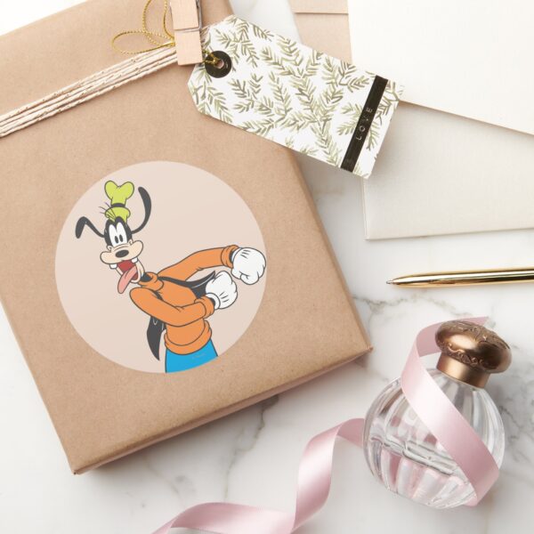 Goofy___Excited_Classic_Round_Sticker_5 Goofy Excited Classic Round Sticker