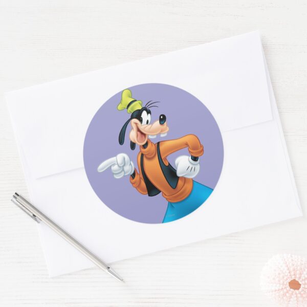 Goofy___Hand_on_Hip_Classic_Round_Sticker_3 Goofy Hand On Hip Classic Round Sticker