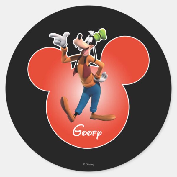 Goofy___Mickey_Head_Icon_Classic_Round_Sticker_1 Goofy Mickey Head Icon Classic Round Sticker