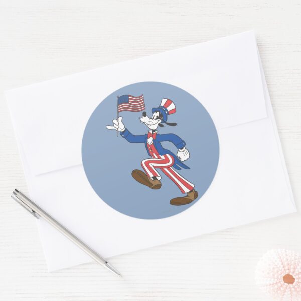 Goofy___Patriotic_Classic_Round_Sticker_3 Goofy Patriotic Classic Round Sticker