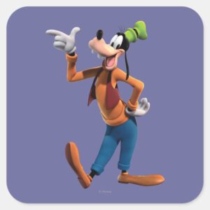 Goofy Pointing Square Sticker