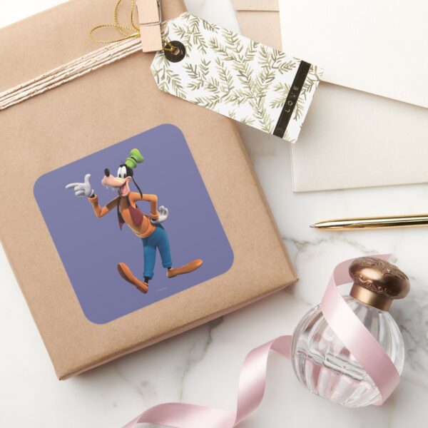 Goofy___Pointing_Square_Sticker_5 Goofy Pointing Square Sticker