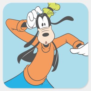 Goofy Scratching Head Square Sticker
