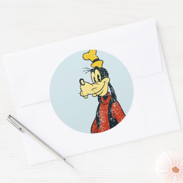 Goofy Vintage Classic Round Sticker