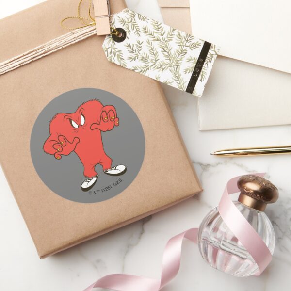 Gossamer_Menacing_Pose_Classic_Round_Sticker_5 Gossamer Menacing Pose Classic Round Sticker