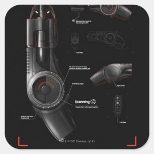 Grappling Gun Diagram Square Sticker