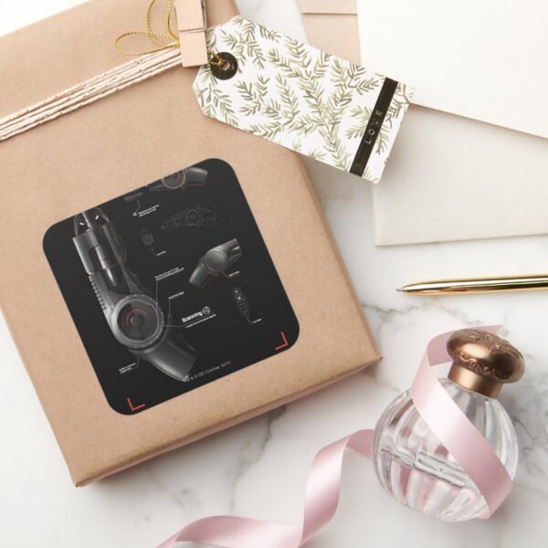 Grappling_Gun_Diagram_Square_Sticker_5 Grappling Gun Diagram Square Sticker