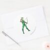 Green_Arrow_Profile_Classic_Round_Sticker_3 Green Arrow Profile Classic Round Sticker