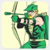 Green_Arrow_Shooting_Arrow_Square_Sticker_1 Green Arrow Shooting Arrow Square Sticker