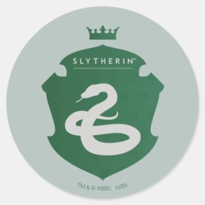 Green_SLYTHERIN™_Crowned_Crest_Classic_Round_Sticker_1 Green SLYTHERIN™ Crowned Crest Classic Round Sticker