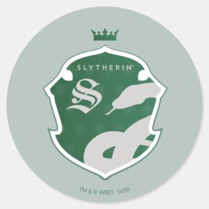 Green_SLYTHERIN™_Outlined_Crowned_Crest_Classic_Round_Sticker_1 Green SLYTHERIN™ Outlined Crowned Crest Classic Round Sticker