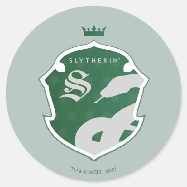 Green_SLYTHERIN™_Outlined_Crowned_Crest_Classic_Round_Sticker_1 Green SLYTHERIN™ Outlined Crowned Crest Classic Round Sticker