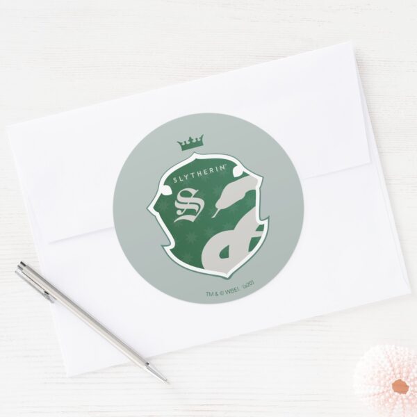 Green_SLYTHERIN™_Outlined_Crowned_Crest_Classic_Round_Sticker_3 Green SLYTHERIN™ Outlined Crowned Crest Classic Round Sticker