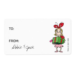 Grinch Cindy Lou Who Christmas To From Label