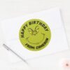 Grinch_Face___Happy_Birthday_Classic_Round_Sticker_3 Grinch Face Happy Birthday Classic Round Sticker