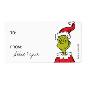 Grinch Christmas To From Stickers
