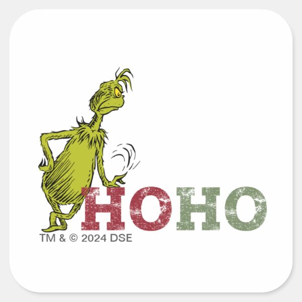 Grinch___Ho_Ho_Ho_Square_Sticker_1 Grinch Ho Ho Ho Square Sticker