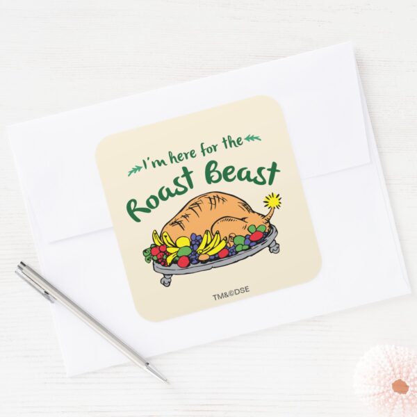 Grinch___I'm_Here_for_the_Roast_Beast_Quote_Square_Sticker_3 Grinch Im Here For The Roast Beast Quote Square Sticker