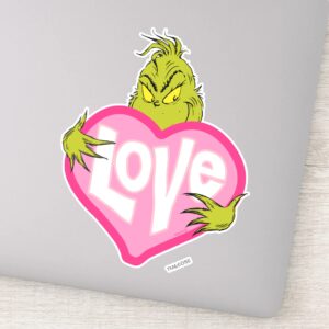 Grinch Love Pink Heart Sticker