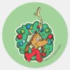 Grinch___Max_Christmas_Wreath_Classic_Round_Sticker_1 Grinch Max Christmas Wreath Classic Round Sticker