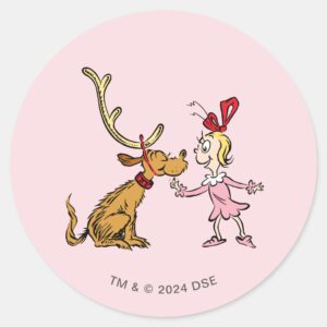 Grinch Max Cindy Lou Who Classic Round Sticker