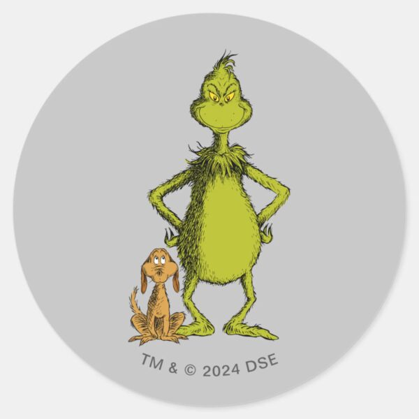 Grinch___Max_&_Grinch_Stance_Classic_Round_Sticker_1 Grinch Max Grinch Stance Classic Round Sticker