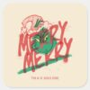 Grinch Merry Merry Grunge Graphic Square Sticker