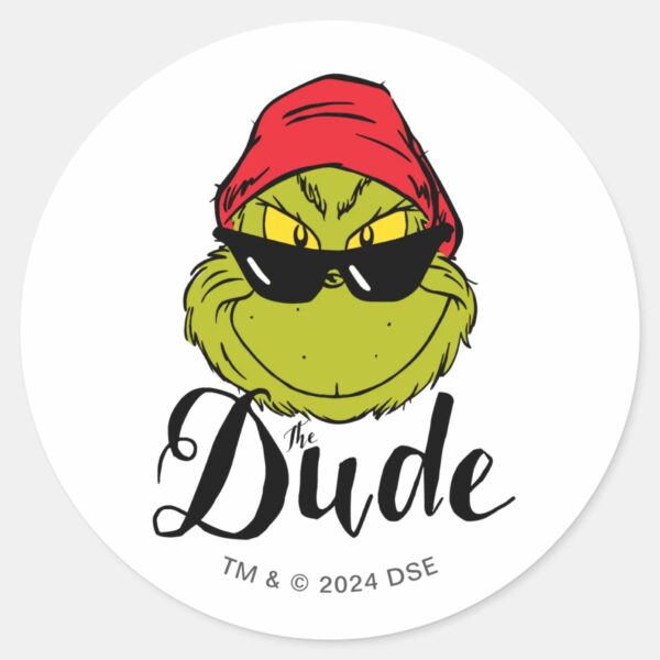 Grinch___The_Dude_Classic_Round_Sticker_1 Grinch The Dude Classic Round Sticker