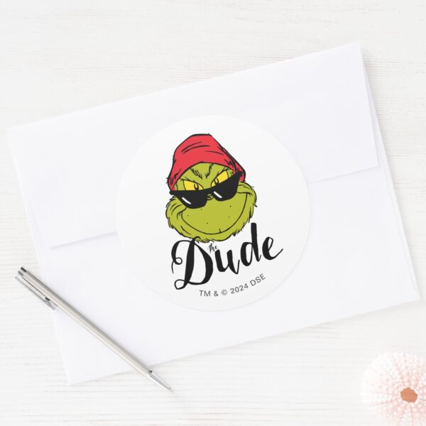 Grinch___The_Dude_Classic_Round_Sticker_3 Grinch The Dude Classic Round Sticker