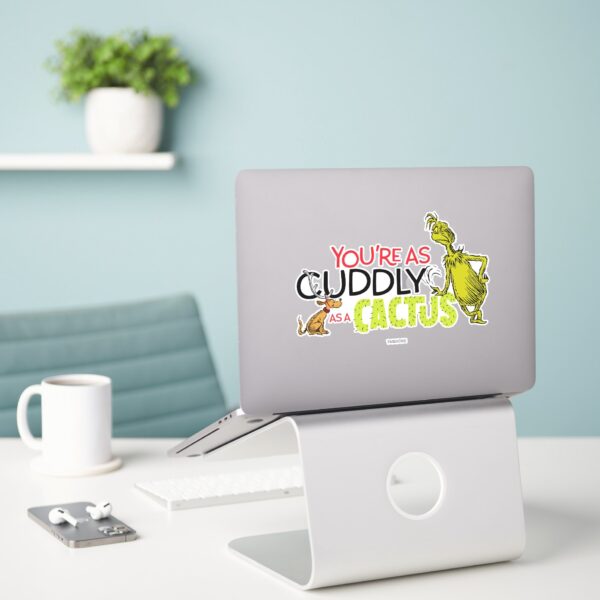 Grinch Youre As Cuddly As A Cactus Quote Sticker