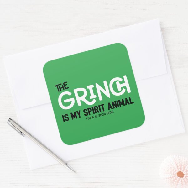 Grinch_is_my_Spirit_Animal_Quote_Square_Sticker_3 Grinch Is My Spirit Animal Quote Square Sticker