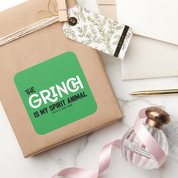 Grinch_is_my_Spirit_Animal_Quote_Square_Sticker_5 Grinch Is My Spirit Animal Quote Square Sticker