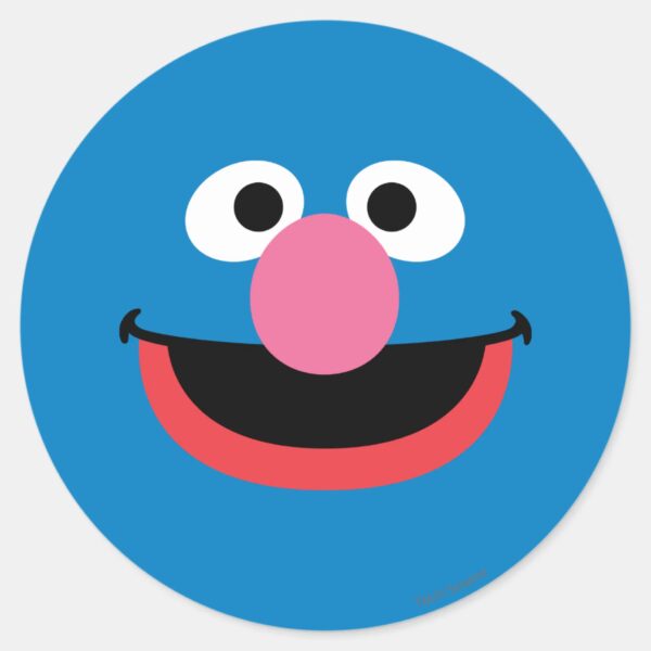 Grover_Face_Art_Classic_Round_Sticker_1 Grover Face Art Classic Round Sticker