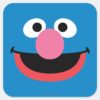 Grover_Face_Art_Square_Sticker_1 Grover Face Art Square Sticker