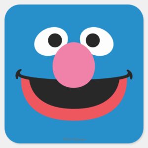 Grover_Face_Art_Square_Sticker_1 Grover Face Art Square Sticker